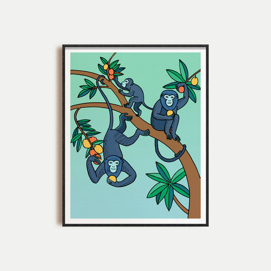 Monkey Family Poster