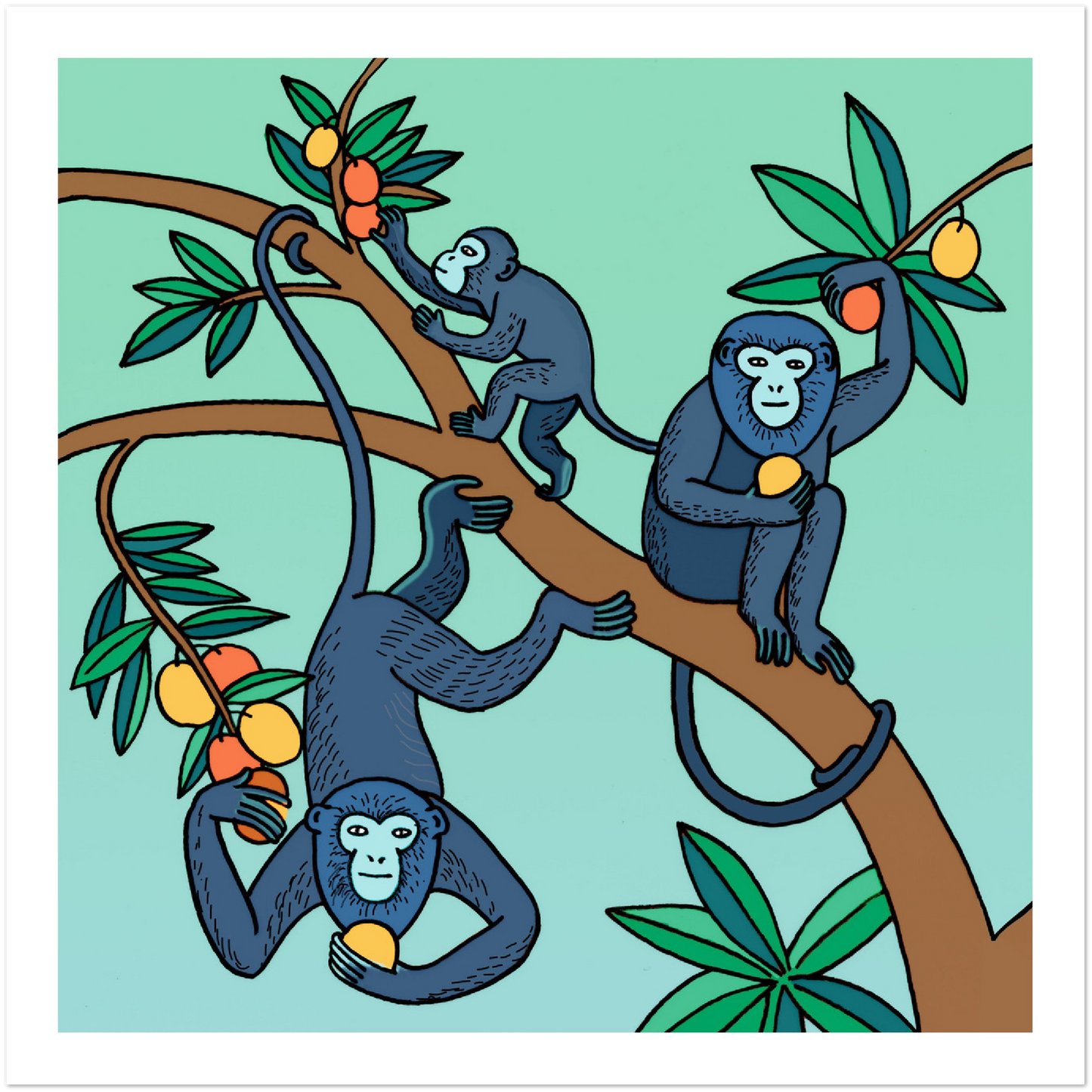 Monkey Family Poster