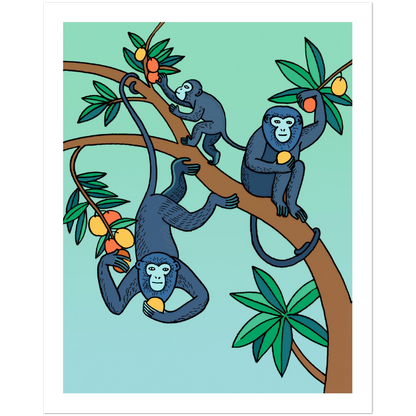 Monkey Family Poster